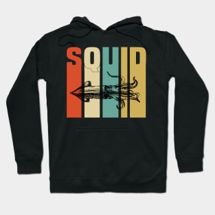 Squid Retro Funny & humor Squids Cute & Cool Art Design Lovers Hoodie